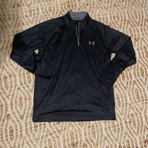 Under Armour Men's Black Long Sleeve Quarter Zip Dri fit Shirt